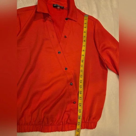 Karl Lagerfeld Vibrant Orange  Blouse,Long Sleeves, Size M. - Picture 10 of 14